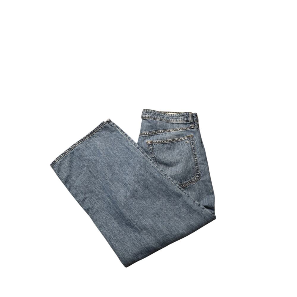 Rag & Bone Lori Mid-Rise Crop Wide Leg Jeans Womens 31 Blue Medium Wash 5-Pocket - Picture 6 of 16